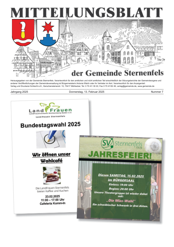 Mehr über den Artikel erfahren Sternenfels KW 7