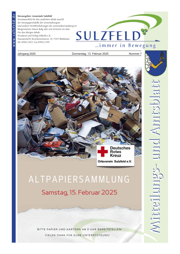 Mehr über den Artikel erfahren Sulzfeld KW 7