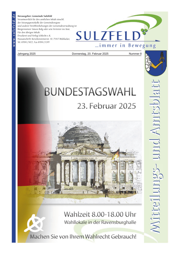 Mehr über den Artikel erfahren Sulzfeld KW 8