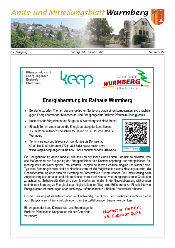 Mehr über den Artikel erfahren Wurmberg KW 7