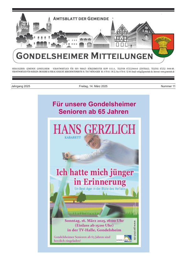 Mehr über den Artikel erfahren Gondelsheim KW 11