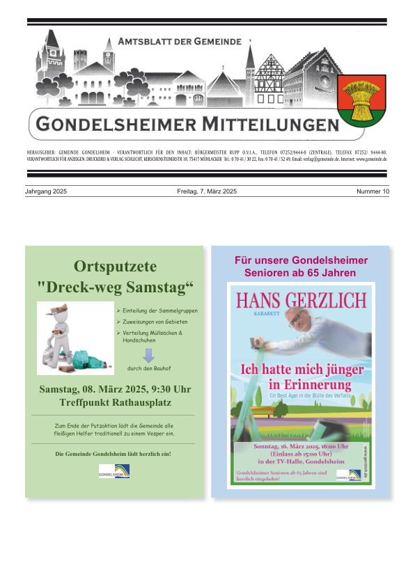 Mehr über den Artikel erfahren Gondelsheim KW 10