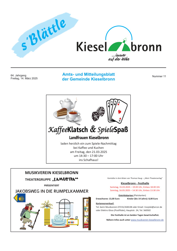 Mehr über den Artikel erfahren Kieselbronn KW 11