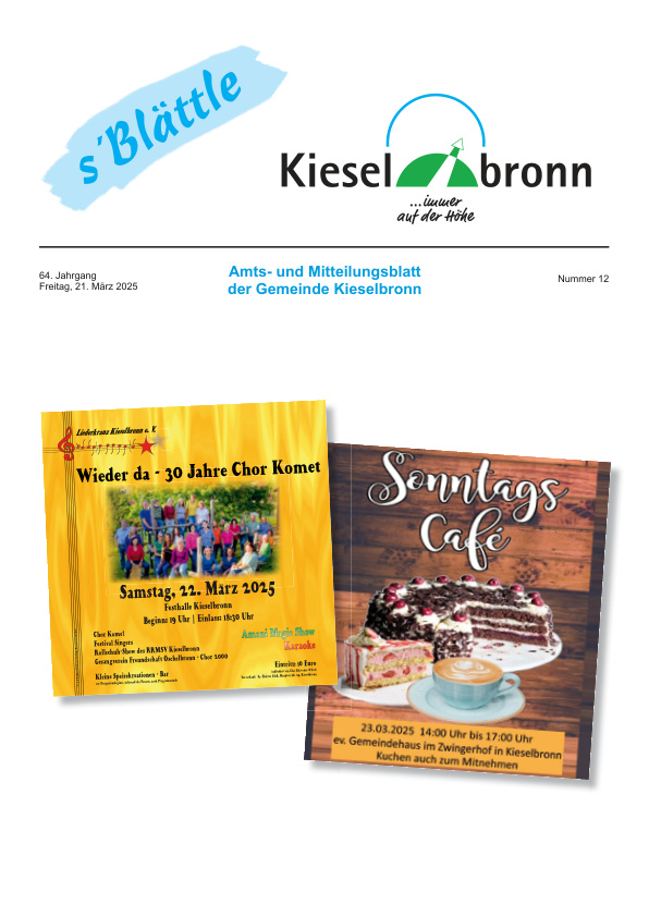 Mehr über den Artikel erfahren Kieselbronn KW 12