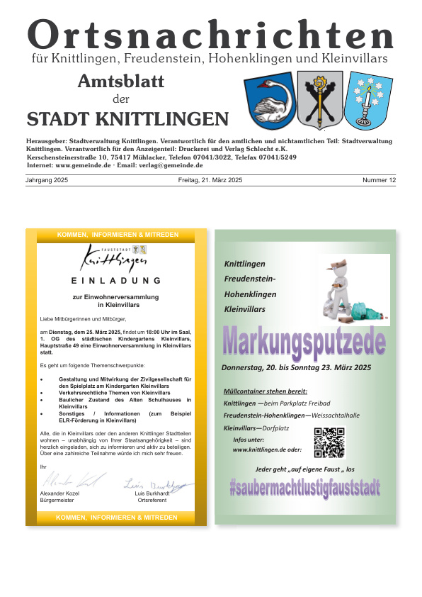 Mehr über den Artikel erfahren Knittlingen KW 12