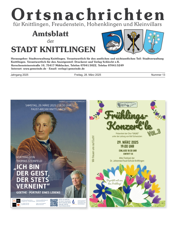 Mehr über den Artikel erfahren Knittlingen KW 13