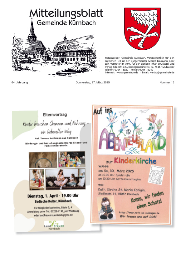 Mehr über den Artikel erfahren Kürnbach KW 13