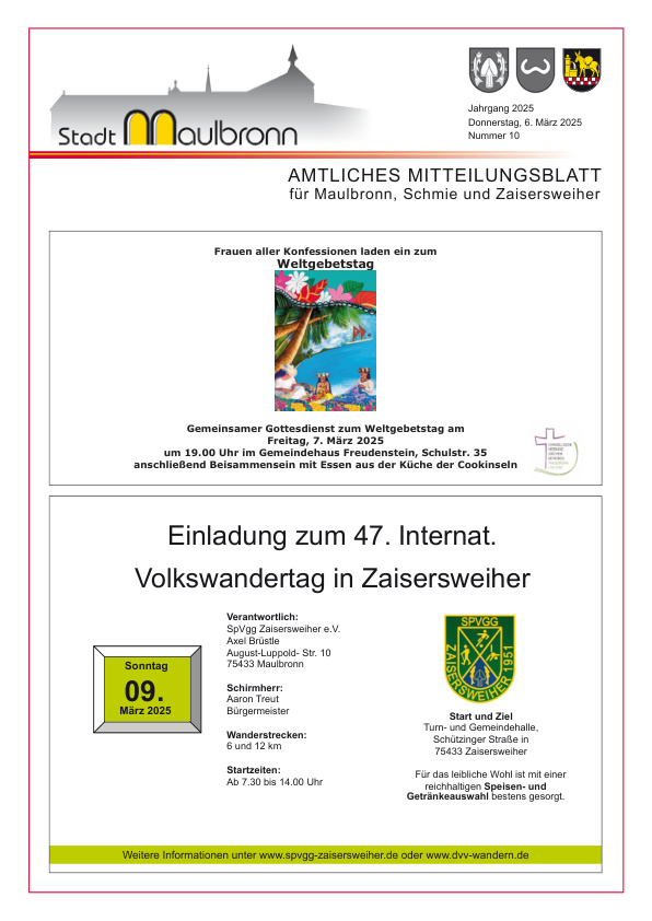 Mehr über den Artikel erfahren Maulbronn KW 10