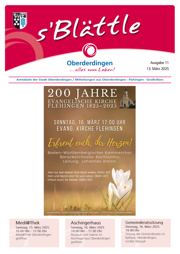 Mehr über den Artikel erfahren Oberderdingen KW 11