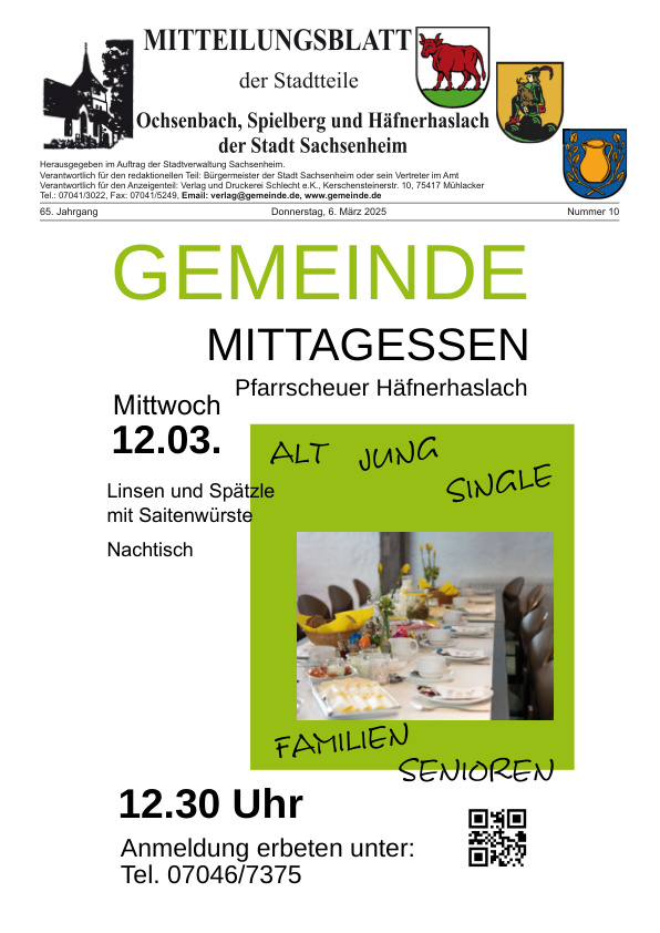 Mehr über den Artikel erfahren Ochsenbach/Spielberg/Häfnerhaslach KW 10