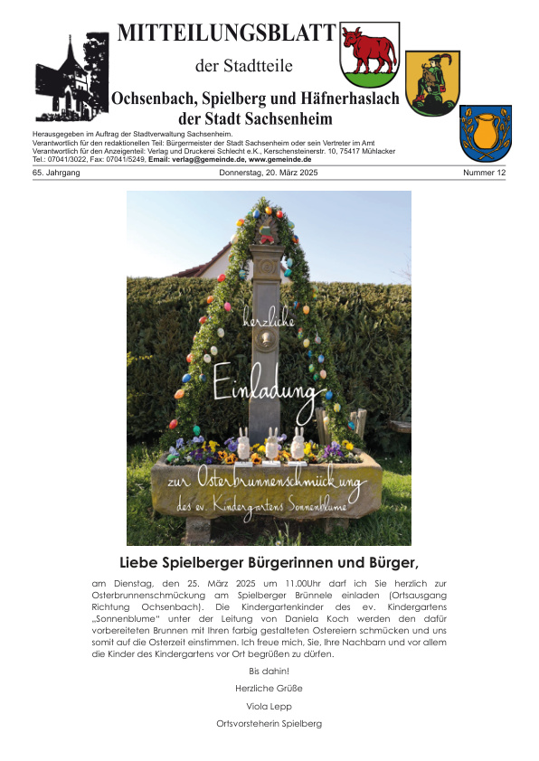 Mehr über den Artikel erfahren Ochsenbach KW 12