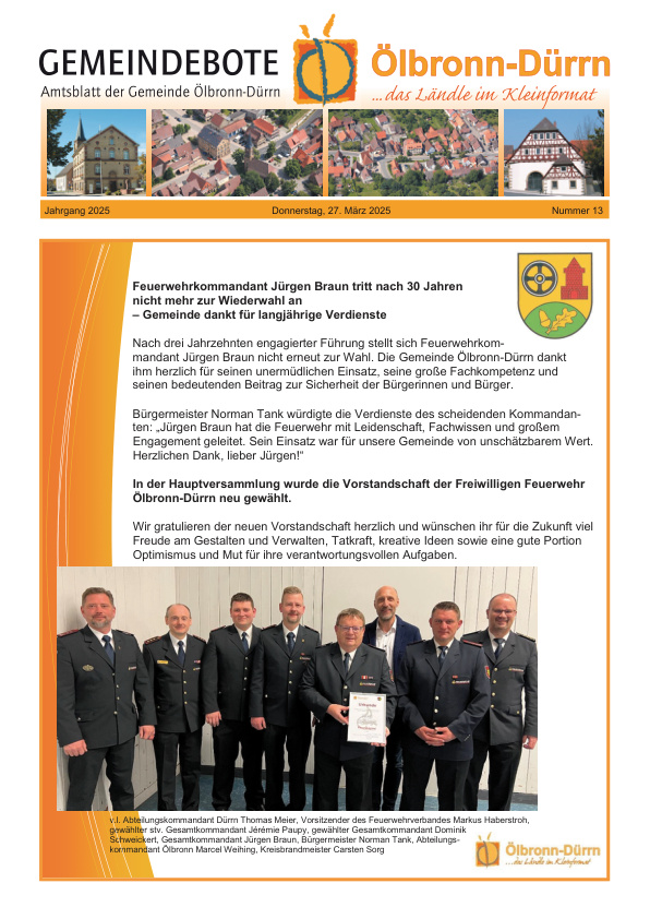 Mehr über den Artikel erfahren Ölbronn-Dürrn KW 13