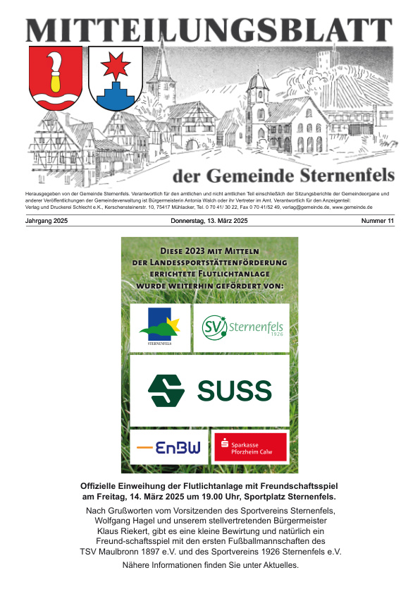 Mehr über den Artikel erfahren Sternenfels KW 11