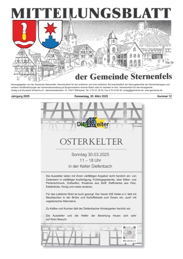 Mehr über den Artikel erfahren Sternenfels KW 12