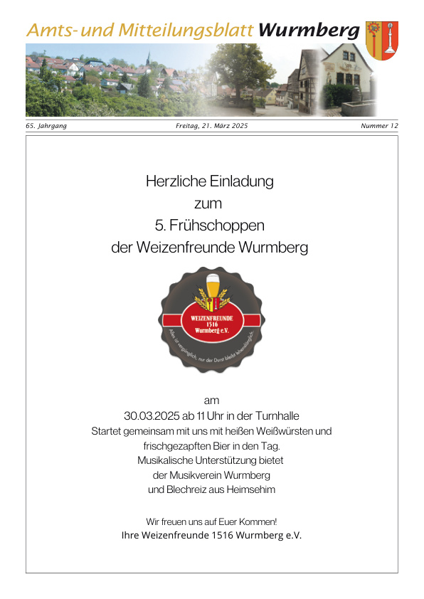 Mehr über den Artikel erfahren Wurmberg KW 12