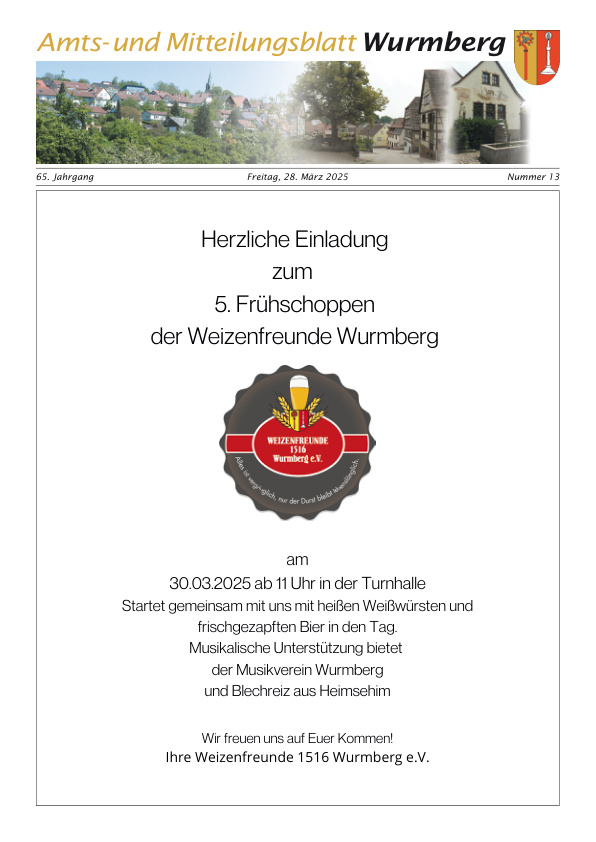 Mehr über den Artikel erfahren Wurmberg KW 13