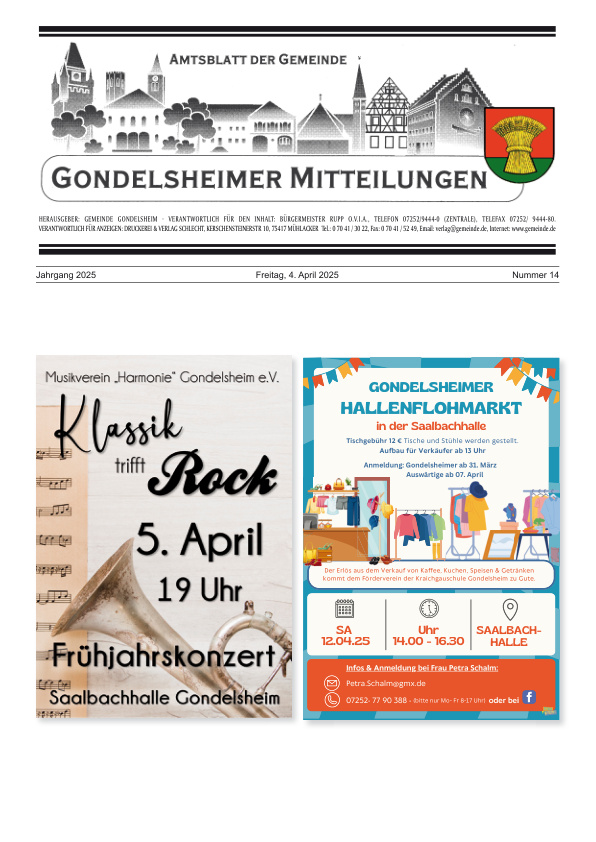 Mehr über den Artikel erfahren Gondelsheim KW 14