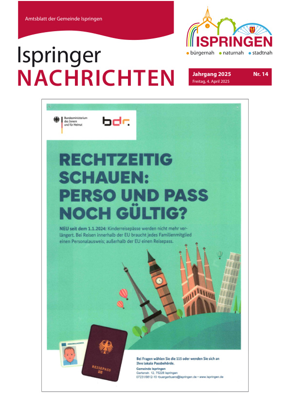 Mehr über den Artikel erfahren Ispringen KW 14