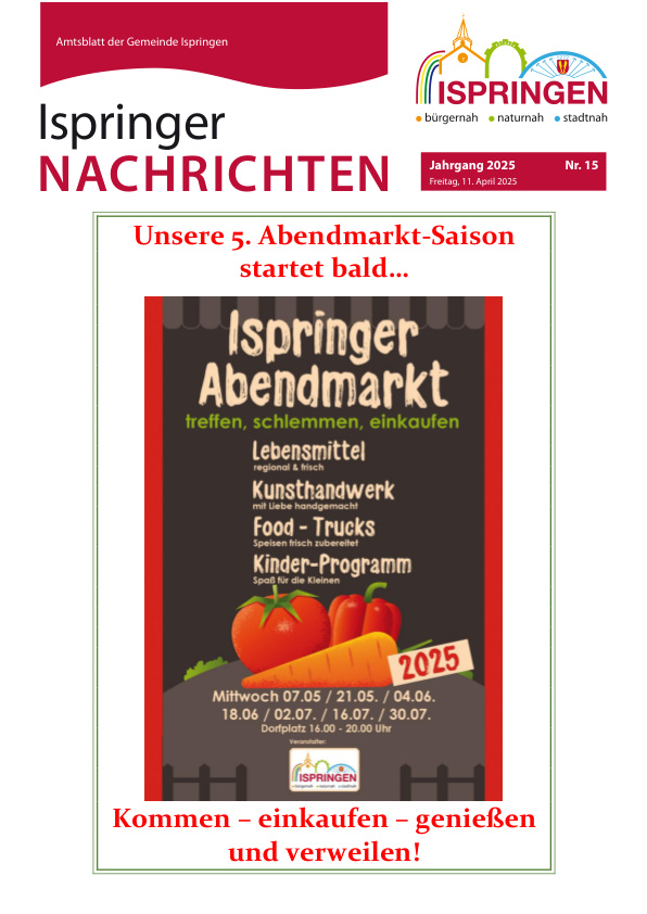 Mehr über den Artikel erfahren Ispringen KW 15