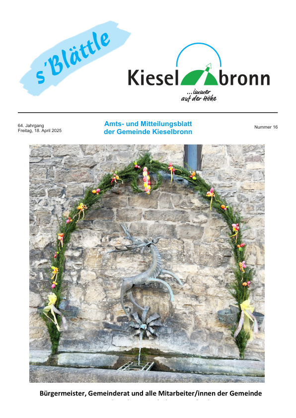 Mehr über den Artikel erfahren Kieselbronn KW 16
