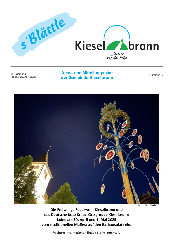 Mehr über den Artikel erfahren Kieselbronn KW 17