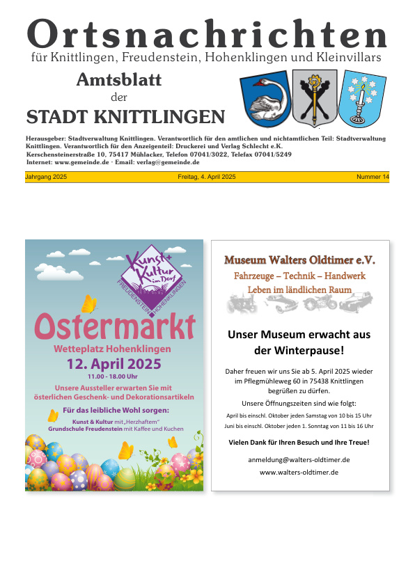 Mehr über den Artikel erfahren Knittlingen KW 14