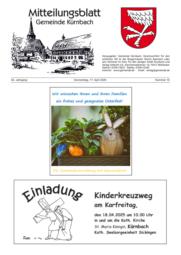 Mehr über den Artikel erfahren Kürnbach KW 16