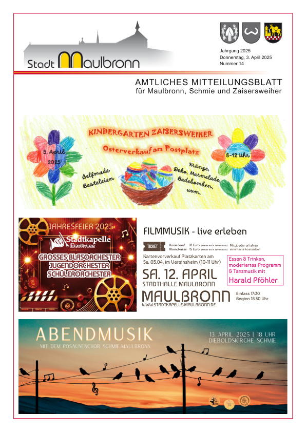 Mehr über den Artikel erfahren Maulbronn KW 14