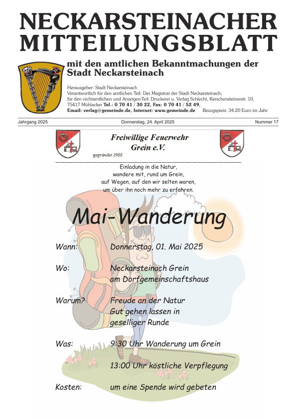 Mehr über den Artikel erfahren Neckarsteinach KW 17