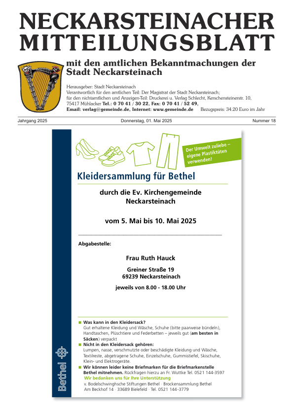 Mehr über den Artikel erfahren Neckarsteinach KW 18