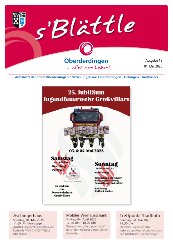 Mehr über den Artikel erfahren Oberderdingen KW 18