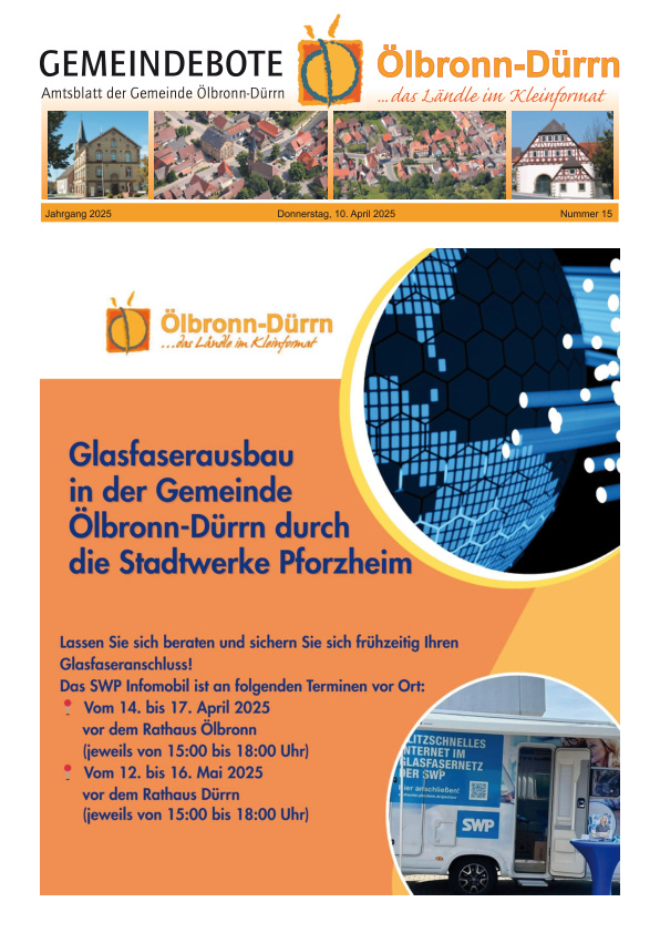 Mehr über den Artikel erfahren Ölbronn-Dürrn KW 15