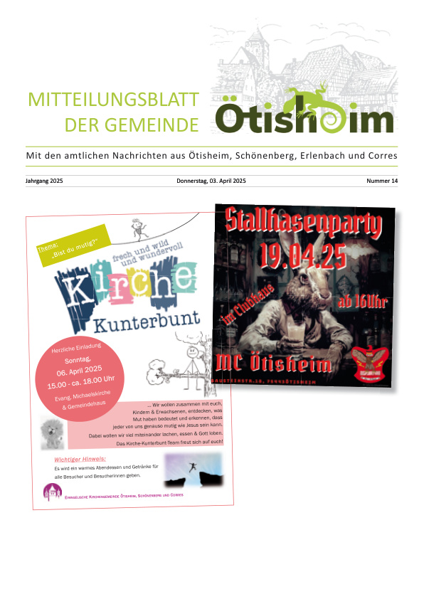 Mehr über den Artikel erfahren Ötisheim KW 14