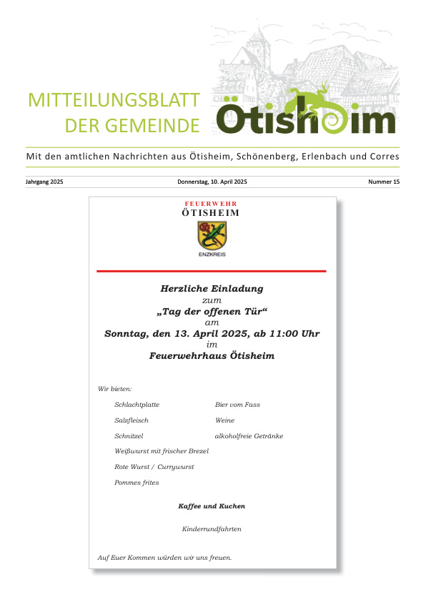 Mehr über den Artikel erfahren Ötisheim KW 15