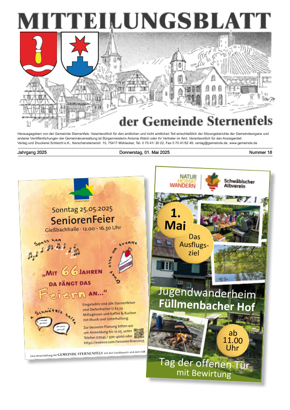 Mehr über den Artikel erfahren Sternenfels KW 18