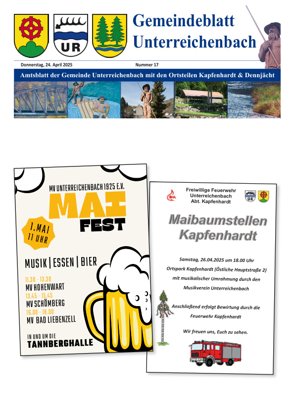 Mehr über den Artikel erfahren Unterreichenbach KW 17