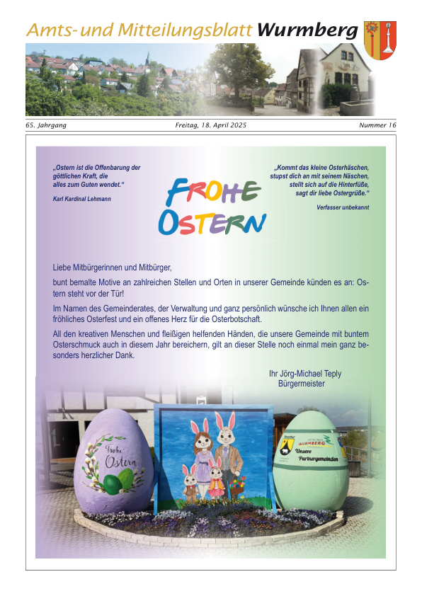 Mehr über den Artikel erfahren Wurmberg KW 16