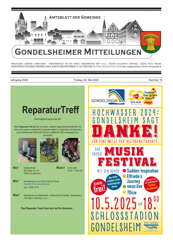 Mehr über den Artikel erfahren Gondelsheim KW 19