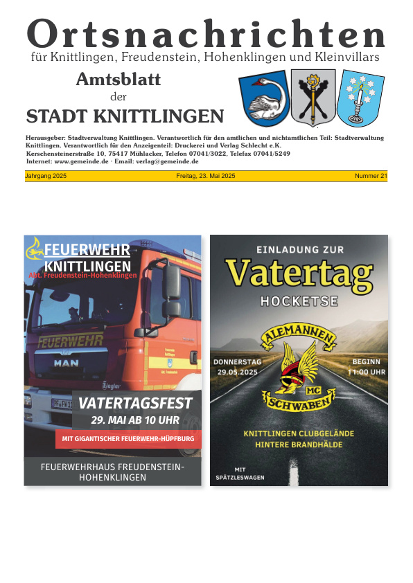 Mehr über den Artikel erfahren Knittlingen KW 21