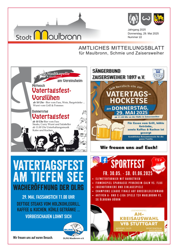 Mehr über den Artikel erfahren Maulbronn KW 22