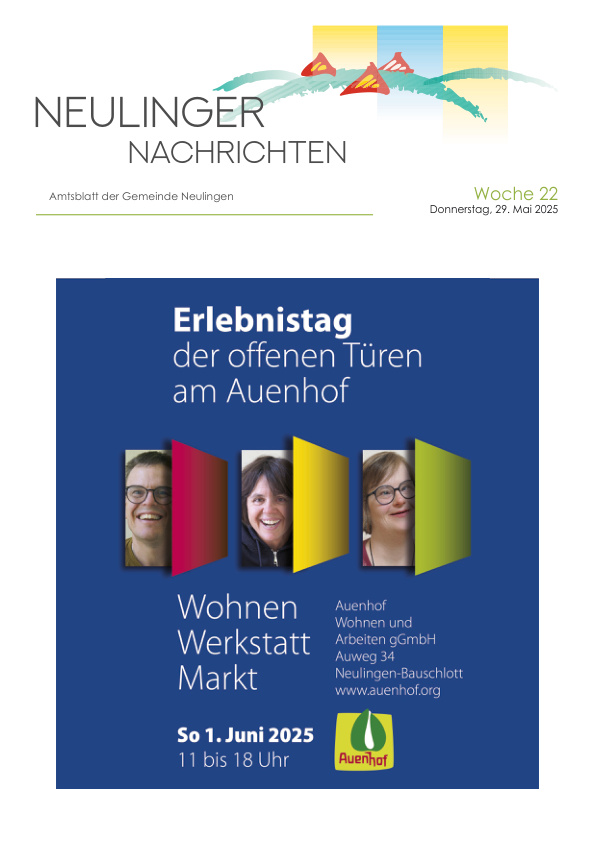 Mehr über den Artikel erfahren Neulingen KW 22
