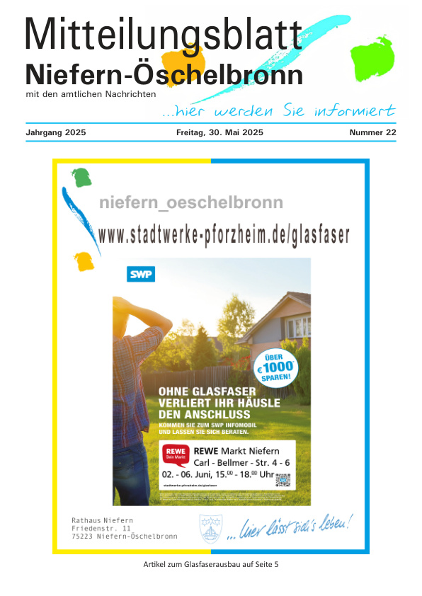 Mehr über den Artikel erfahren Niefern-Öschelbronn KW 22