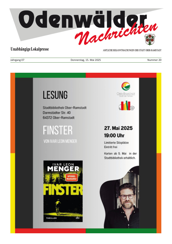 Mehr über den Artikel erfahren Ober-Ramstadt KW 20