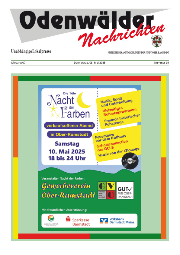 Mehr über den Artikel erfahren Ober-Ramstadt KW 19