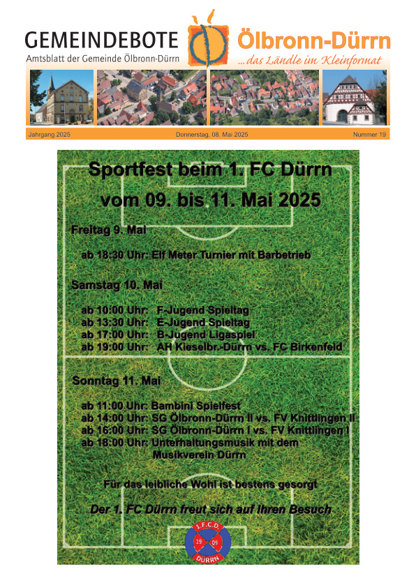 Mehr über den Artikel erfahren Ölbronn-Dürrn KW 19