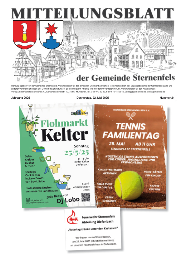Mehr über den Artikel erfahren Sternenfels KW 21