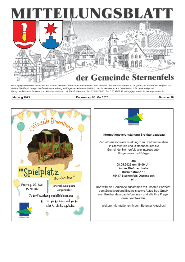 Mehr über den Artikel erfahren Sternenfels KW 19