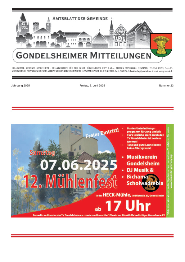 Mehr über den Artikel erfahren Gondelsheim KW 23