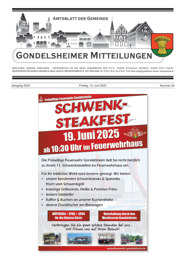 Mehr über den Artikel erfahren Gondelsheim KW 24