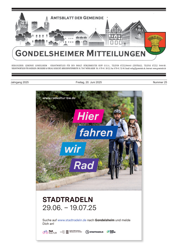 Mehr über den Artikel erfahren Gondelsheim KW 25